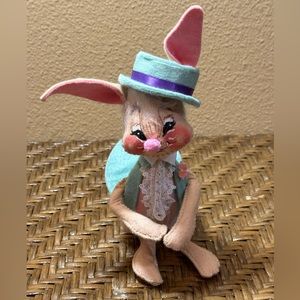 Vintage Annalee Rabbit Hat And Tail Ready For Easter 1965